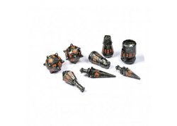 Polyhero Dice: The Warrior 8-Dice Set Steel Grey